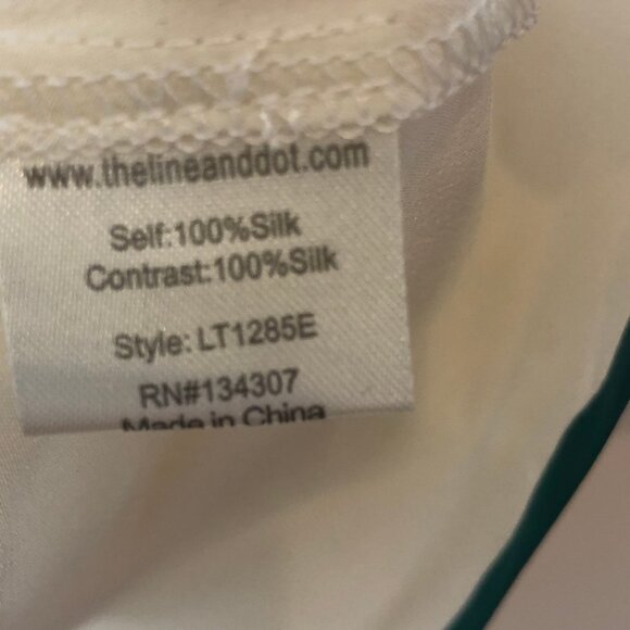 Revolve Line & Dot Color Block Batwing Silk Top - Picture 5 of 6